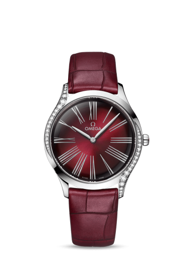 Omega De Ville Trésor 36 Stainless Steel / Red - Roman / Alligator